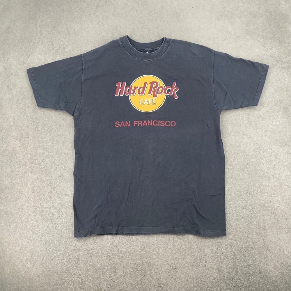 Vintage Hard Rock Cafe San Francisco T Shirt Hanes Beefy-T Black XL SingleStitch